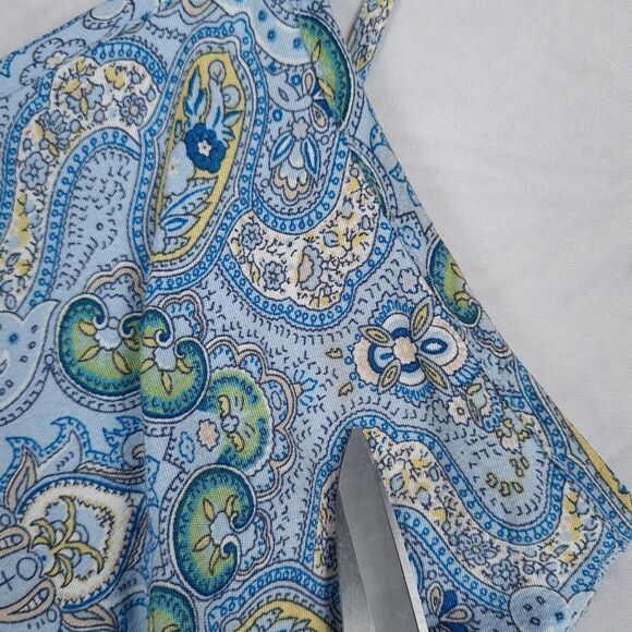 Vntg Y2K Gap Slip Dress Womens 2 Blue Rayon Paisley Strappy Whimsy Fairy - Picture 6 of 16